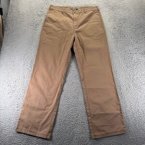Allen Solly Pant Mens 35x32 Brown Khakis Straight Leg Workwear Utility Trouser